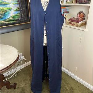 100% wool gilet vest floor length button down and lined